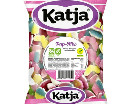 Katja Pop Mix 500g – Gelatinevrij Fruit & Drop Mix – Halal Friendly & Vegetarisch Katja