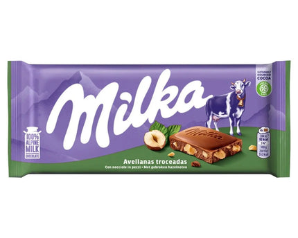 Milka Gebroken Noten 100g – Halal & Vegetarische Chocoladereep met Hazelnoten 🍫🌰 Milka