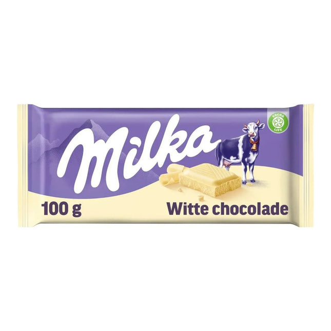 Milka Witte Chocolade 100g – Halal & Vegetarische Alpenmelk Witte Reep 🤍🍫 Milka