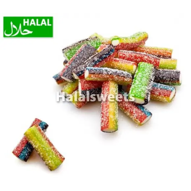 DP Mini Sour Rainbow Filled Pencils – Halal Zure Regenboog Potloodjes – Gevulde Fruit Candy (Halal) DP