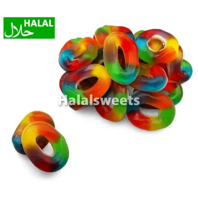 DP Jelly Rainbow Rings – Halal Regenboog Gummy Ringen – Fruitige Halal Snoep (Halal Candy) DP