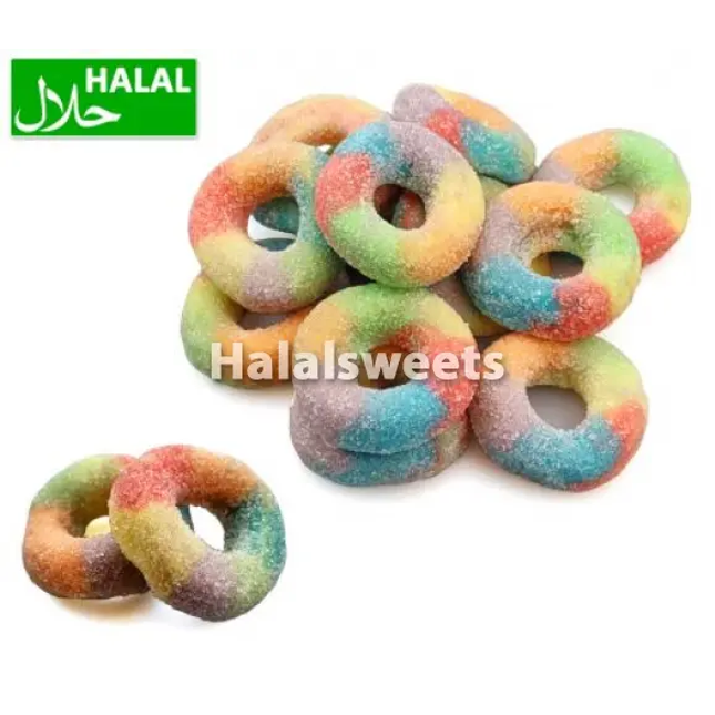 DP Sugared Rainbow Rings – Halal Gezoete Regenboog Ringen – Fruit Gummies (Halal Candy) DP