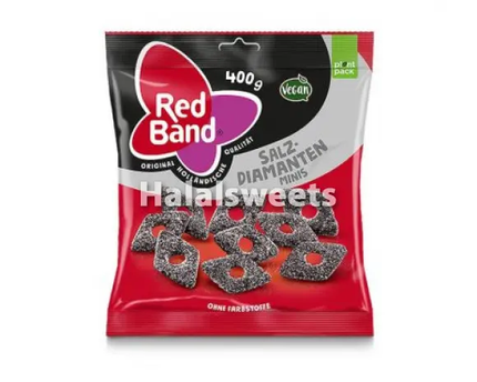 Red Band Salzdiamanten – Vegan Zoute Drop Diamantjes – Gelatinevrij & Halal-Friendly Snoep Red Band