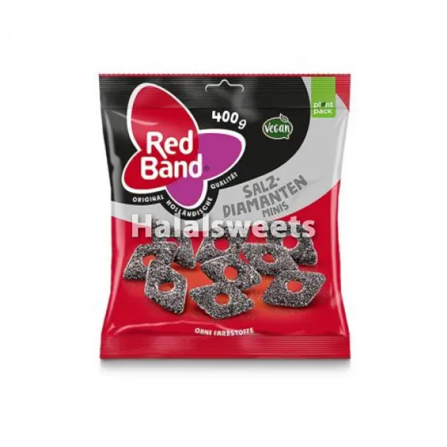 Red Band Salzdiamanten – Vegan Zoute Drop Diamantjes – Gelatinevrij & Halal-Friendly Snoep Red Band