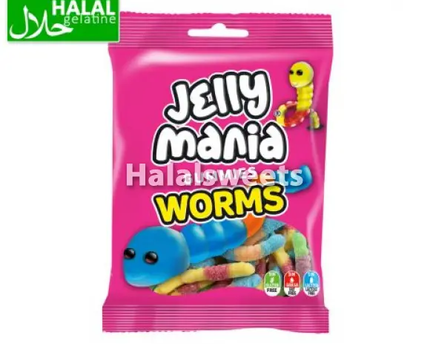 Jake Jelly Mania Worms – Halal Zure Fruit Worms Jake