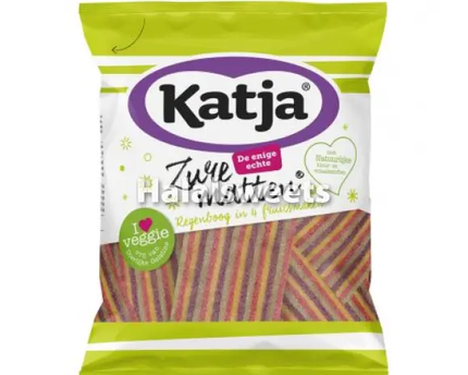 Katja Zure Regenboog Matten 125g – Gelatinevrij Rainbow Strips – Halal Friendly & Vegetarisch Katja
