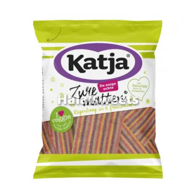 Katja Zure Regenboog Matten 125g – Gelatinevrij Rainbow Strips – Halal Friendly & Vegetarisch Katja